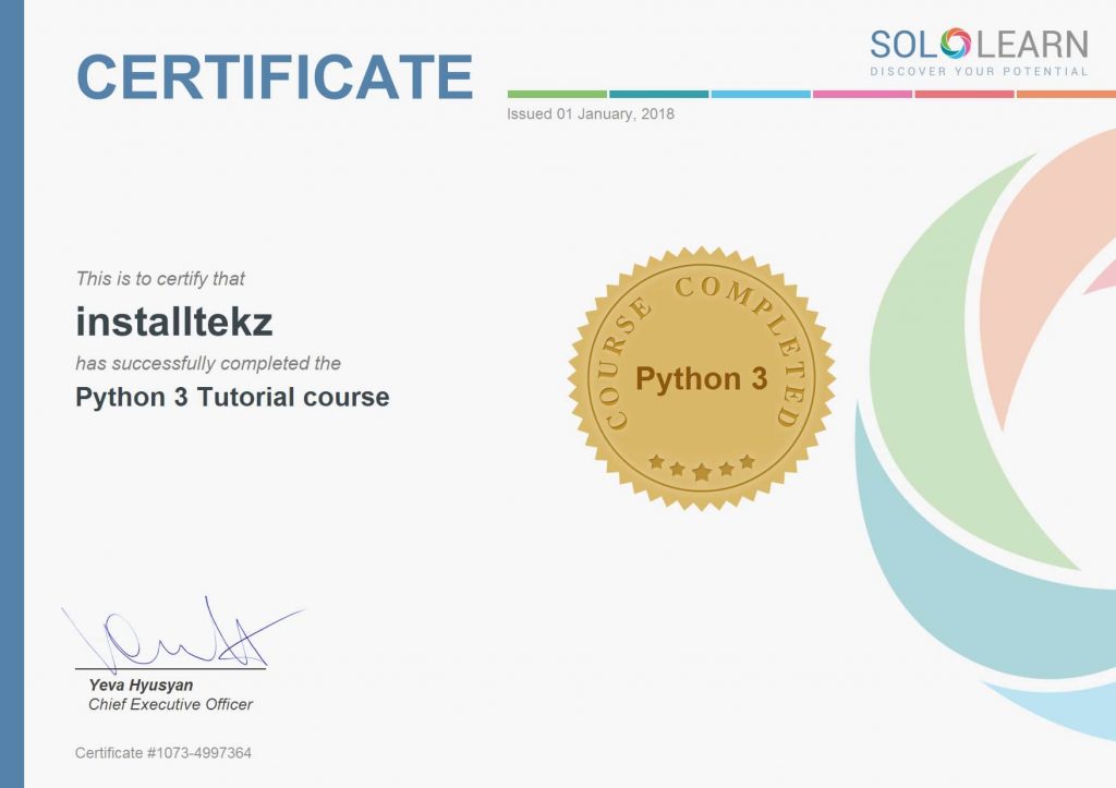 sololearn certificate