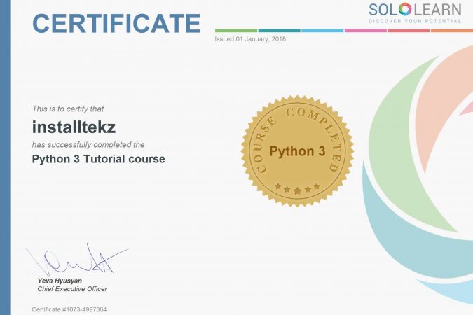 sololearn certificate