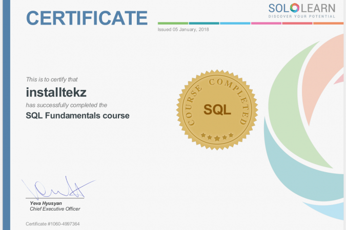 sololearn certificate