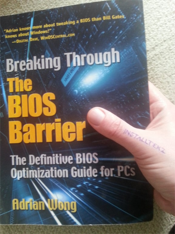 holding BIOS book